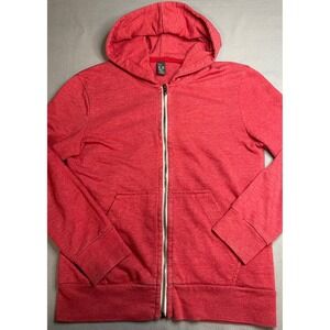Zara Kids Boys Red Zip Up Hoodie Sweatshirt Size 9-10 140cm Heathered Red